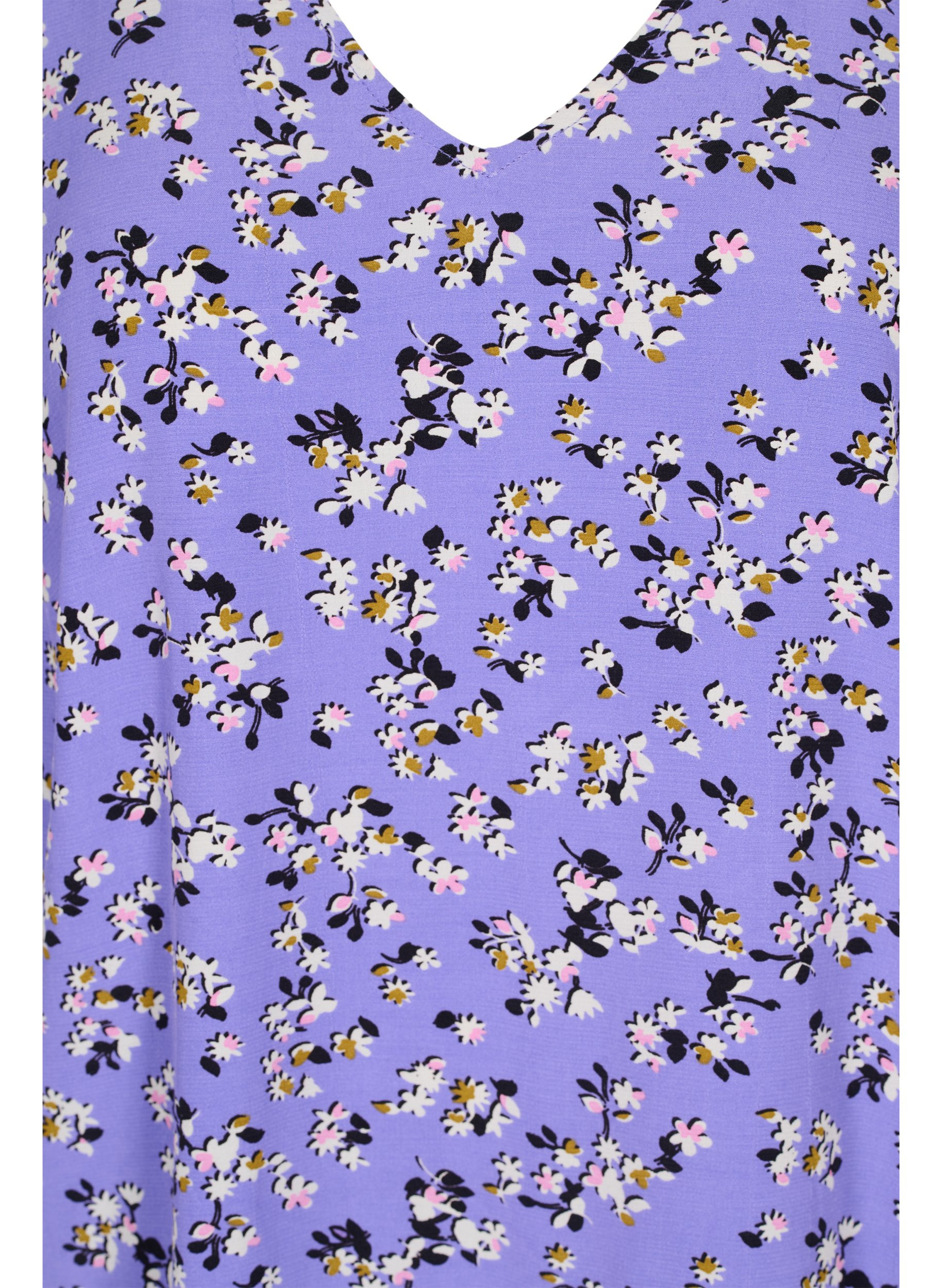Geblümte Viskosebluse mit Schnurdetail, Lilac Flower Print, Packshot image number 2