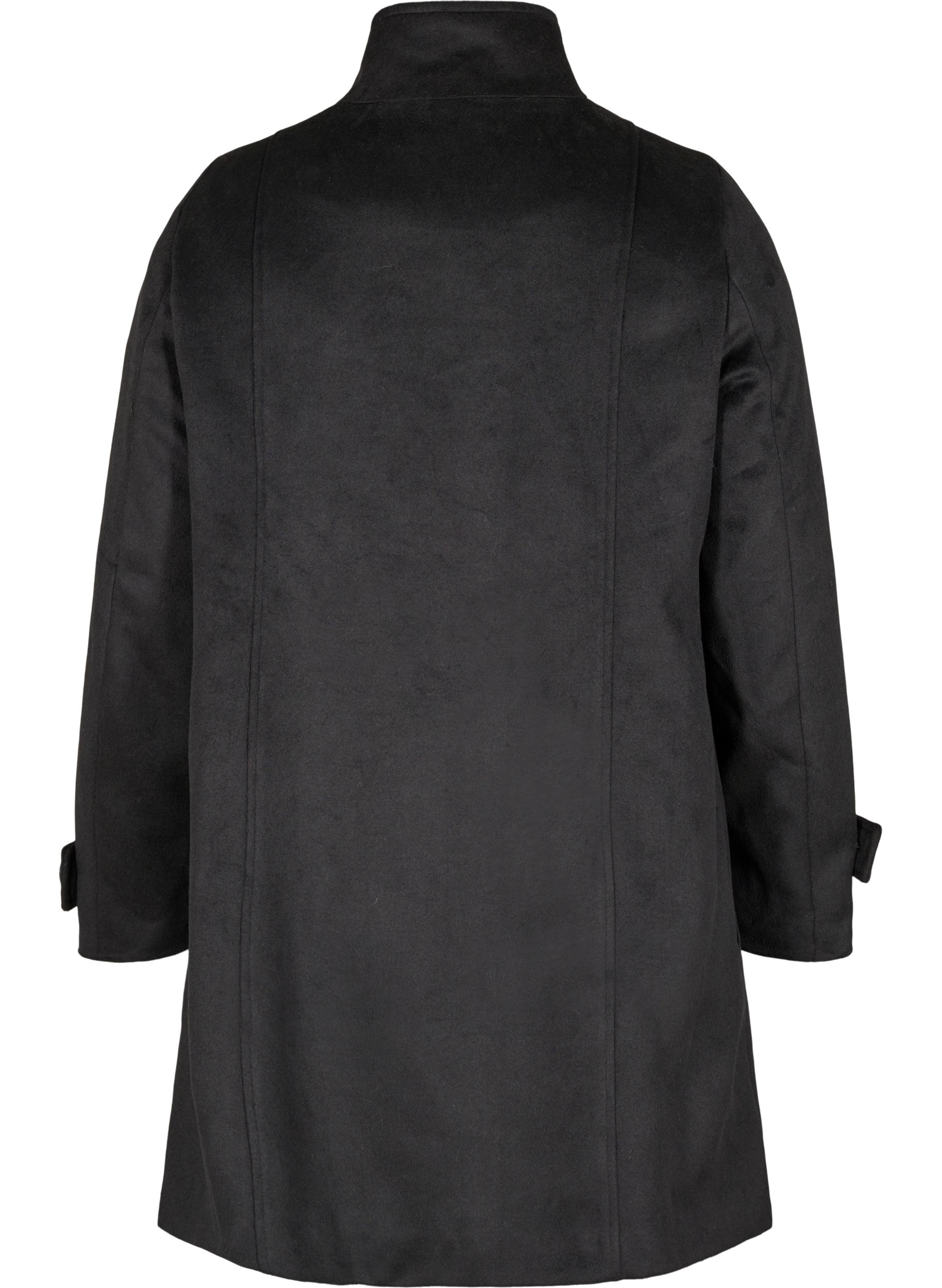 Jacke mit hohem Kragen und Wolle, Black, Packshot image number 1