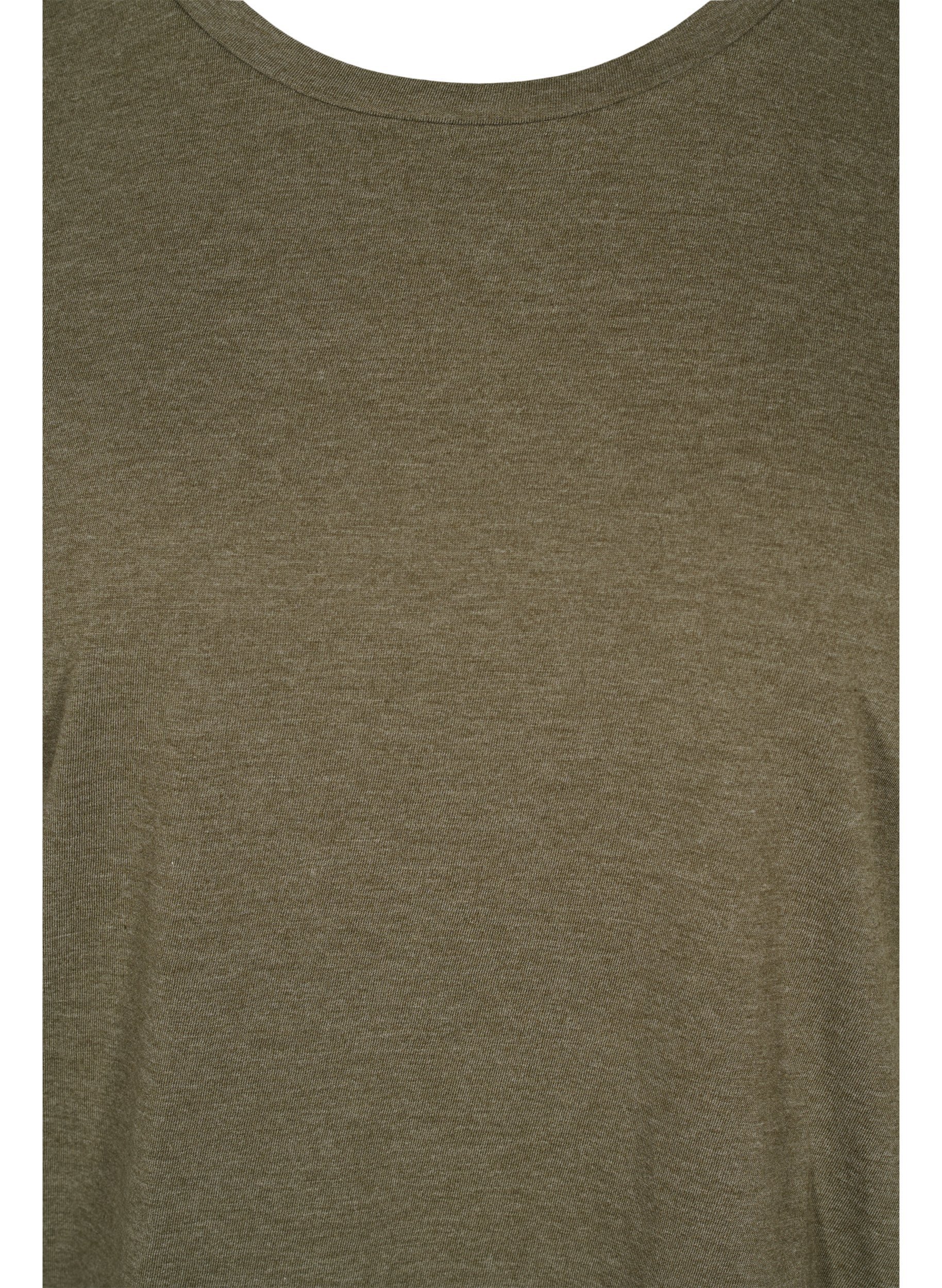 Kurzarm T-Shirt mit Lochstickerei, Ivy Green Mel., Packshot image number 2