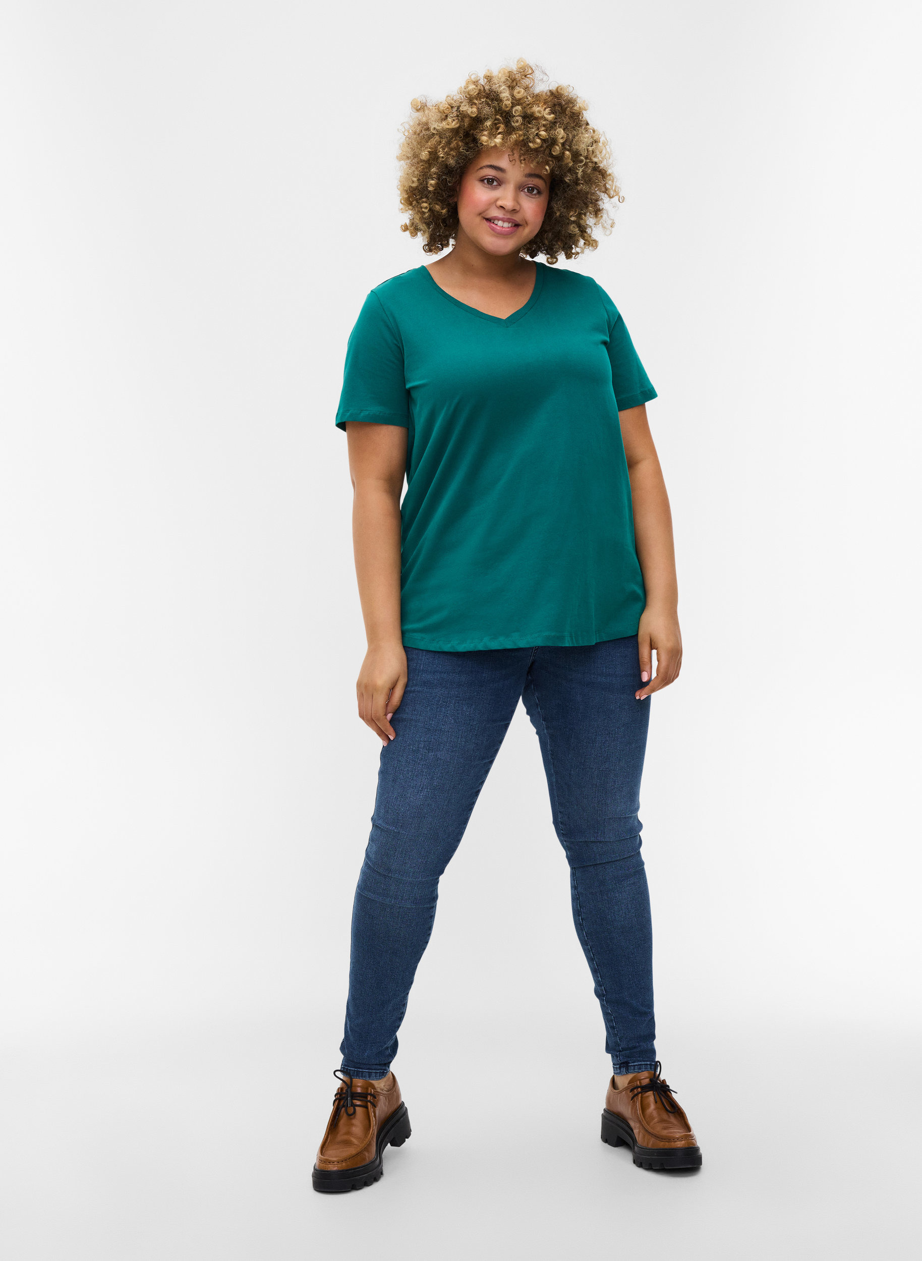 Basic T-Shirt, Teal Green, Model image number 2
