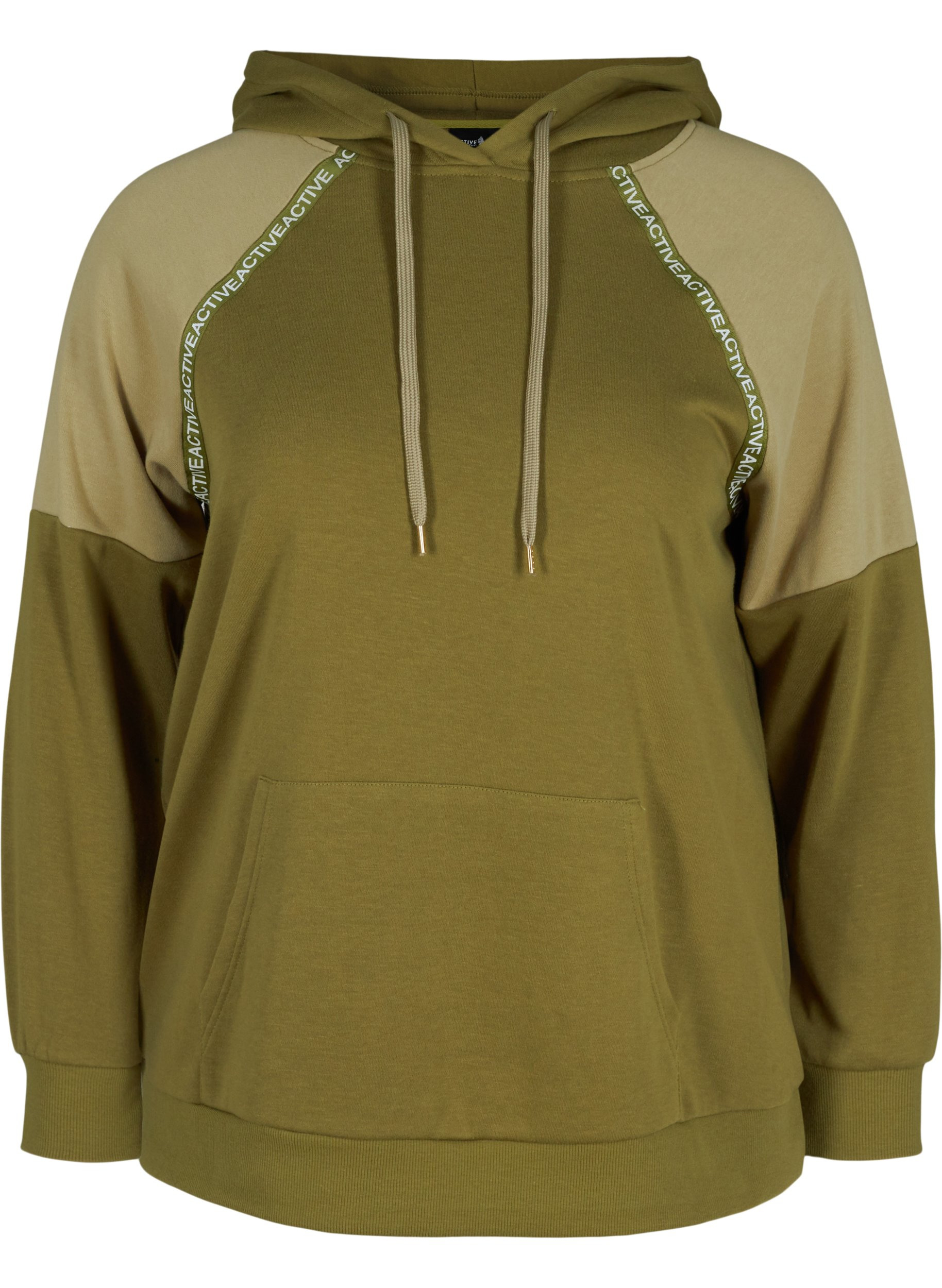 Sweatshirt mit Kapuze und Tasche, Olive Drab, Packshot image number 0