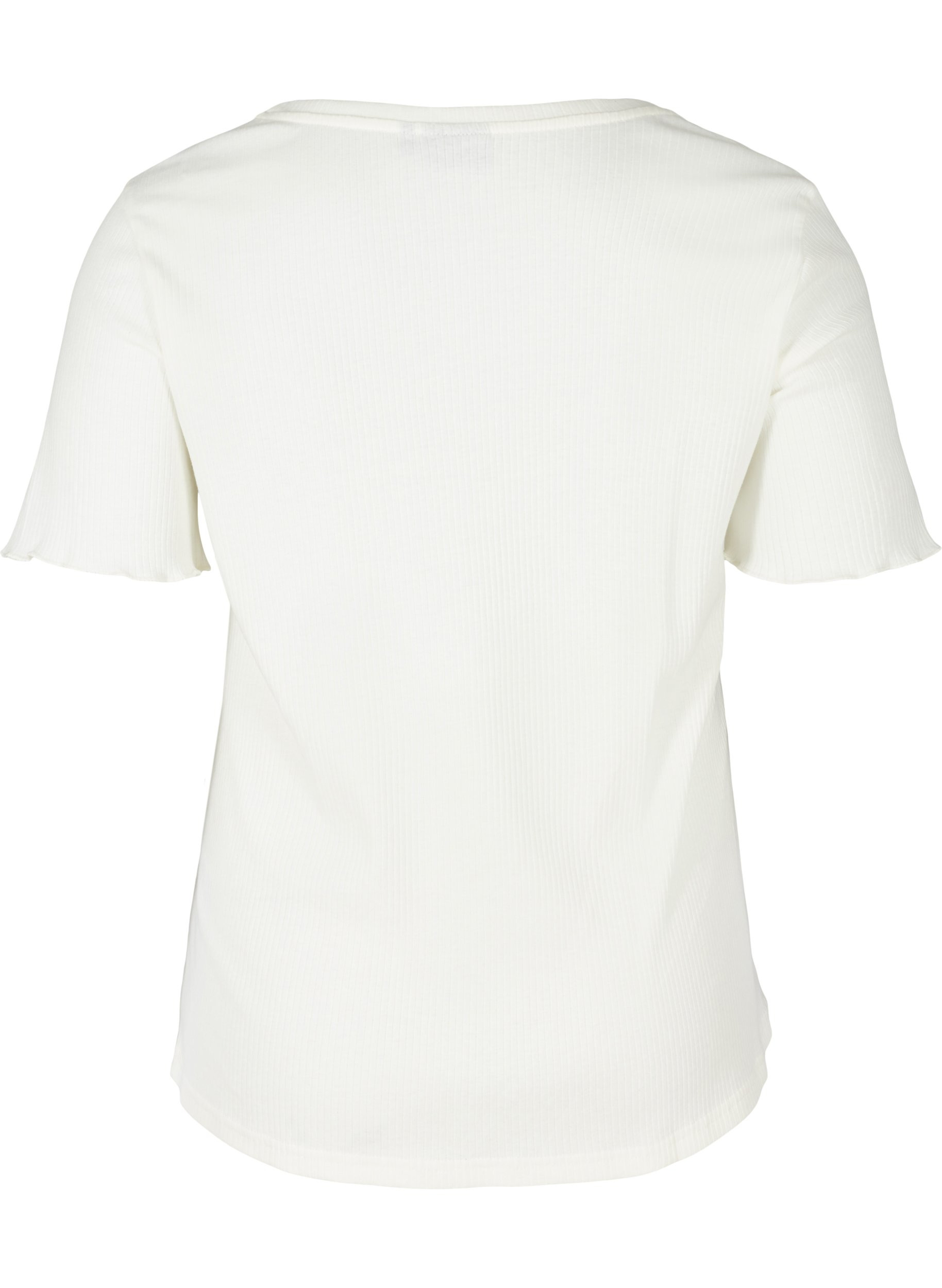 Kurzarm T-Shirt aus Rippqualität, Egret, Packshot image number 1