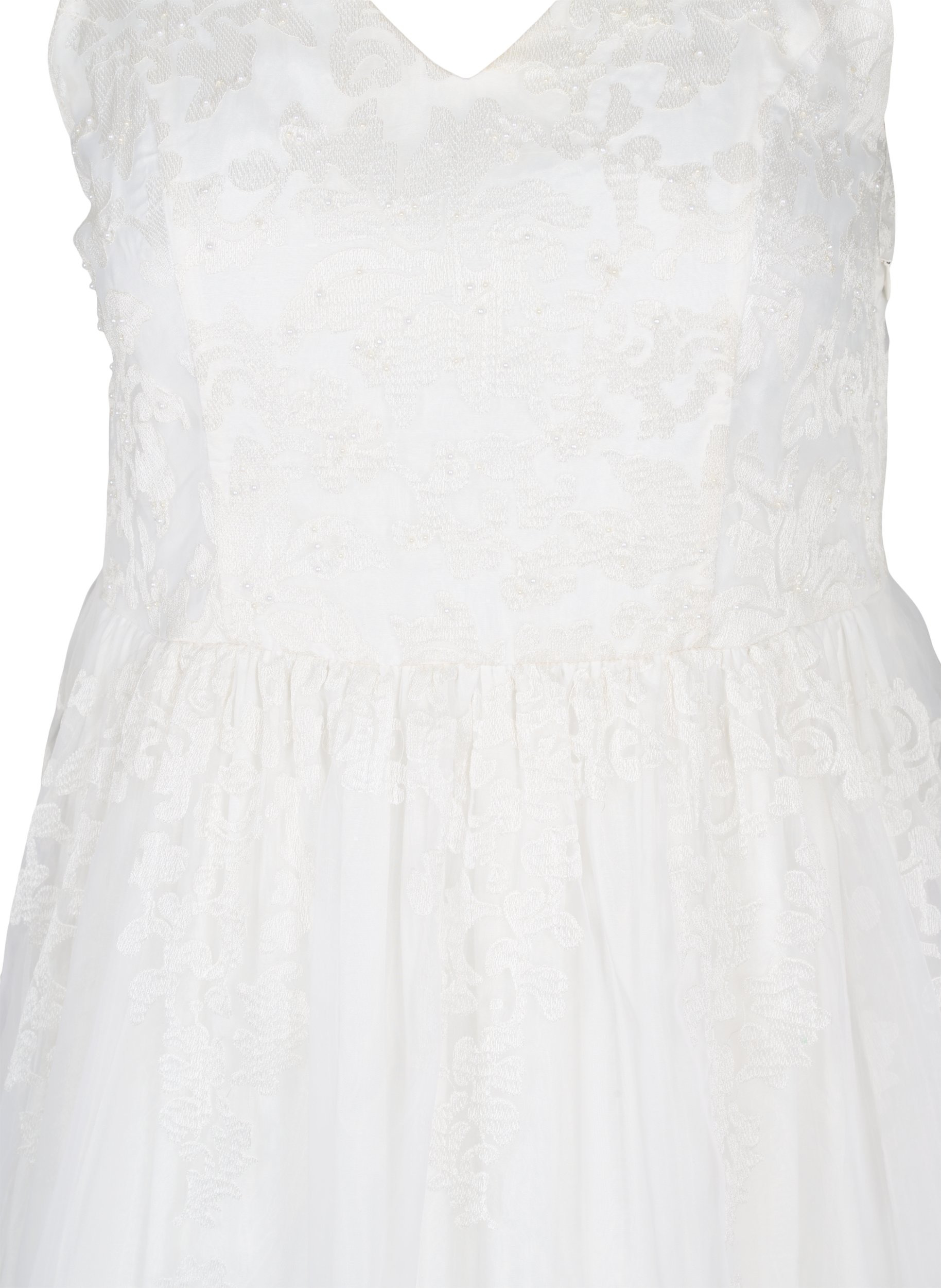 Ärmelloses Brautkleid mit V-Ausschnitt, Star White, Packshot image number 2