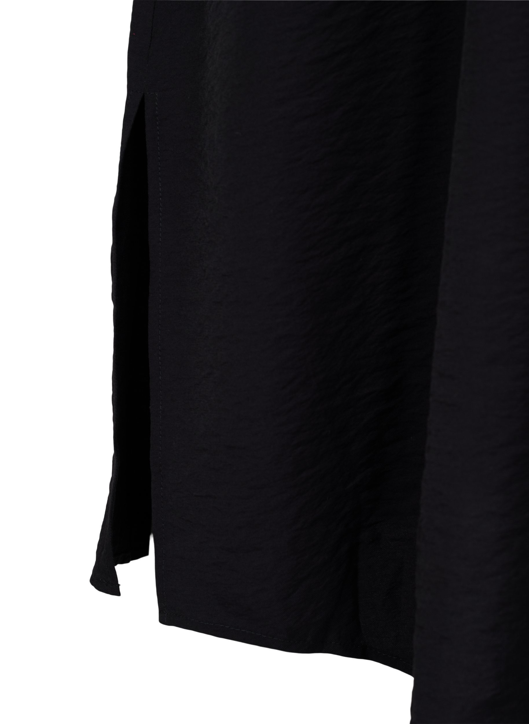 Lange Hemdbluse aus Viskose mit Schlitz, Black, Packshot image number 3