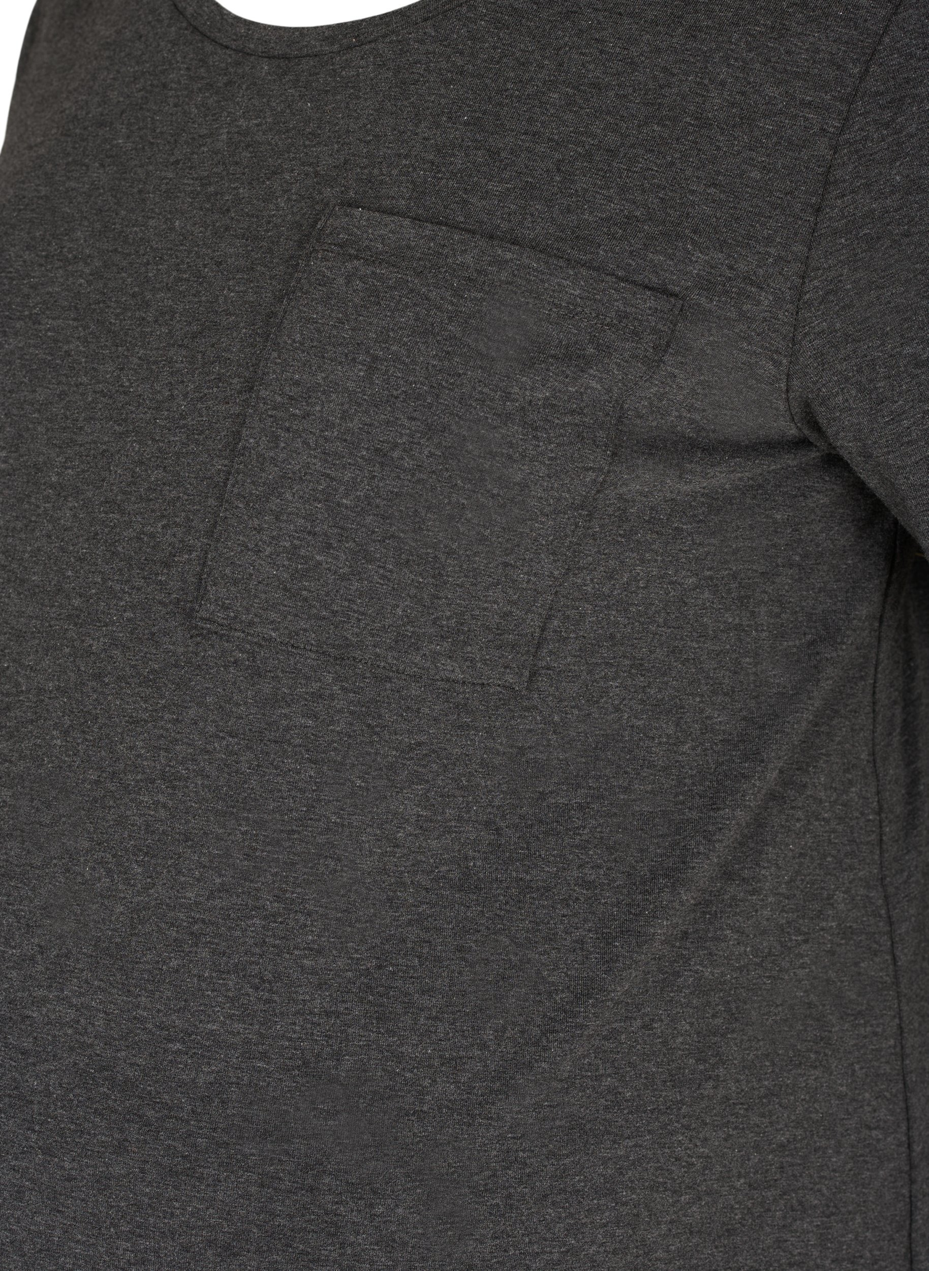 Kurzarm Umstands-T-Shirt aus Baumwolle, Dark Grey Melange, Packshot image number 2