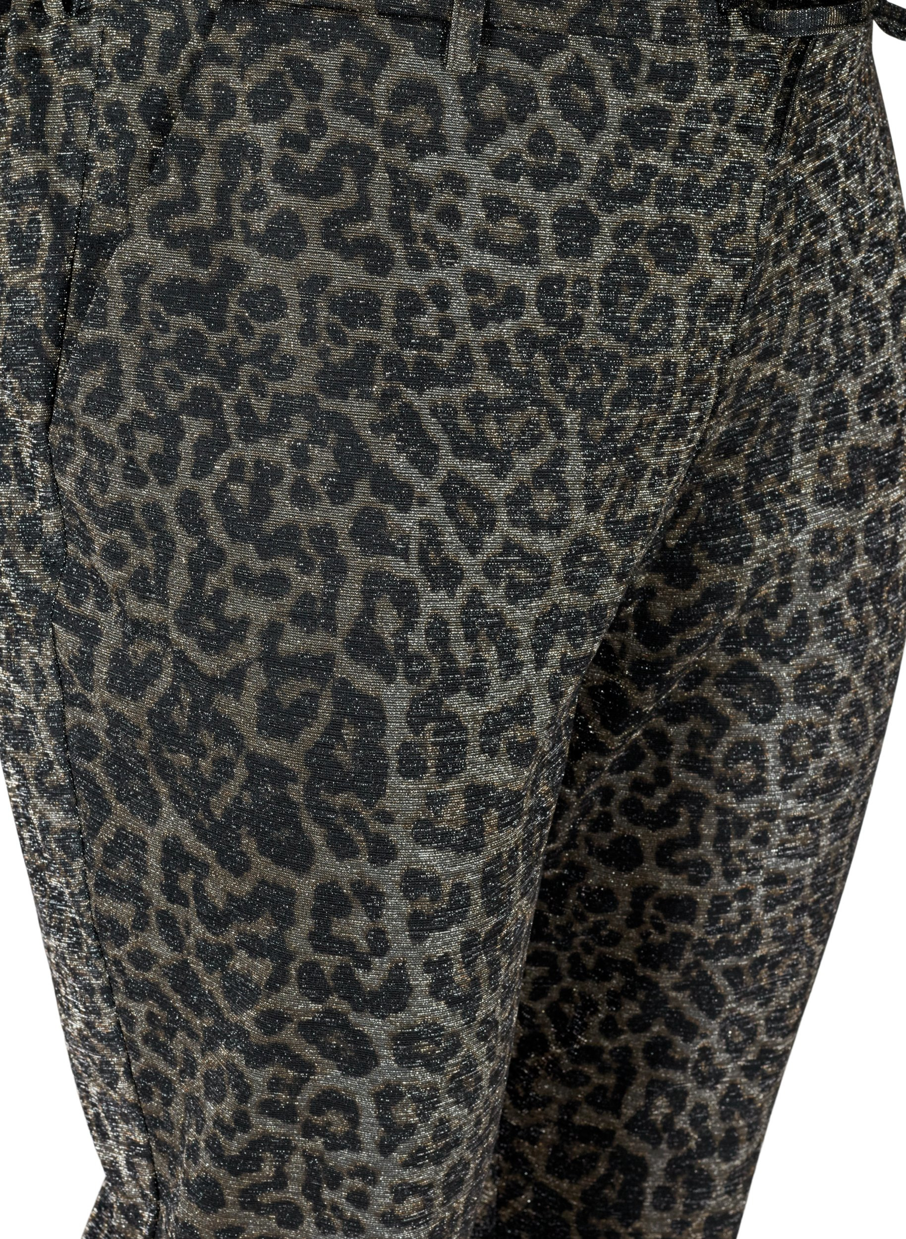 Cropped Maddisonhose mit Glitzer und Leopardenprint, Lurex Leo, Packshot image number 2